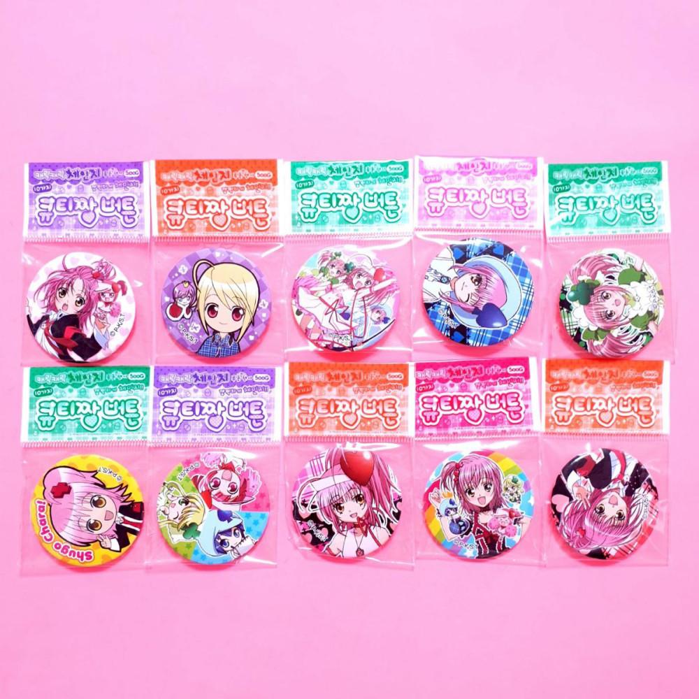 [고전문구/완구] 캐릭캐릭체인지 캔 뱃지 큐티짱 버튼