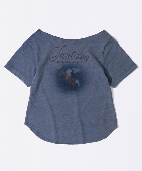 [Sculptor X Fantasia] Mickey Cut Out Tee Washed Navy