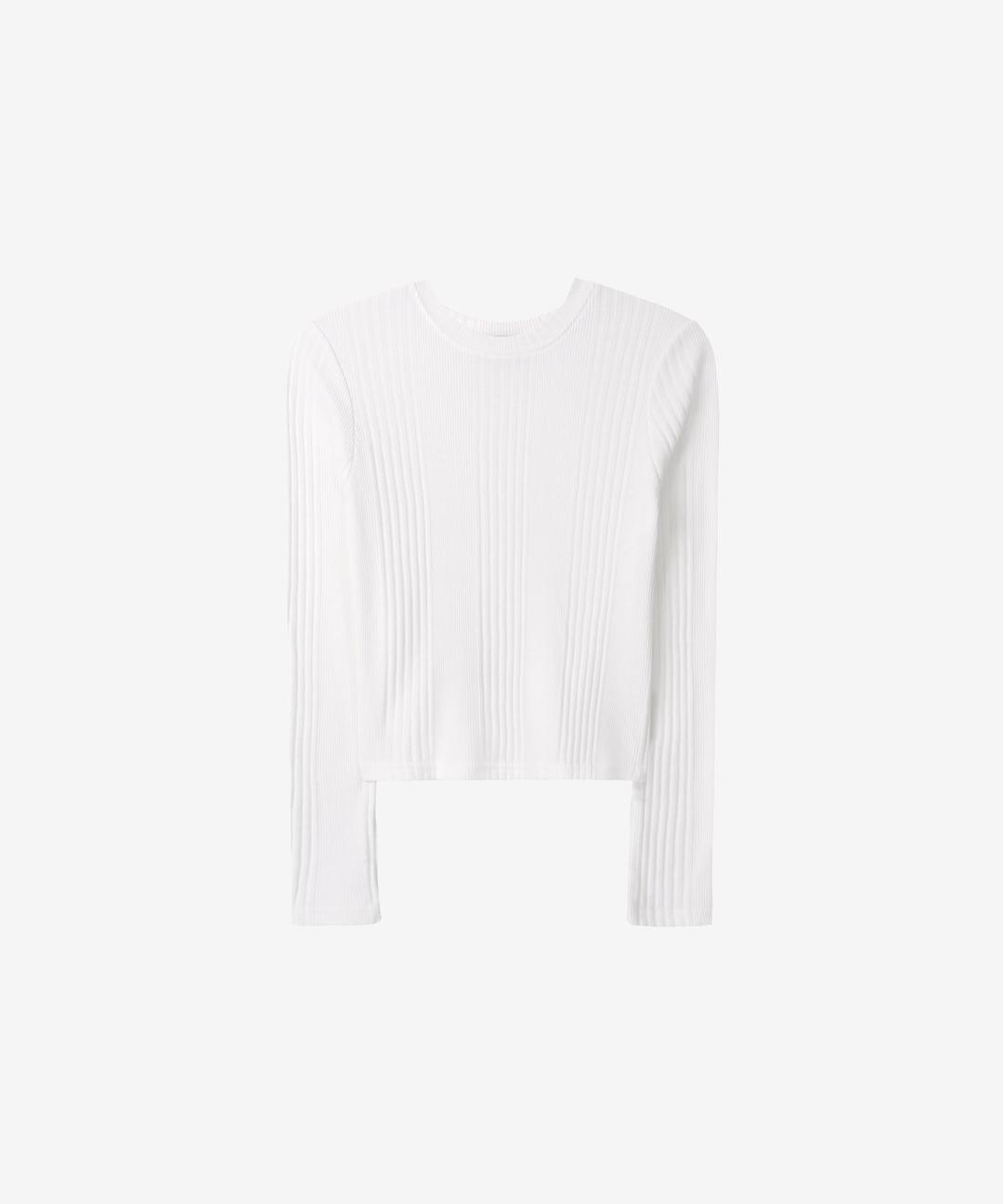 아코디언 라운드넥 니트 (화이트)