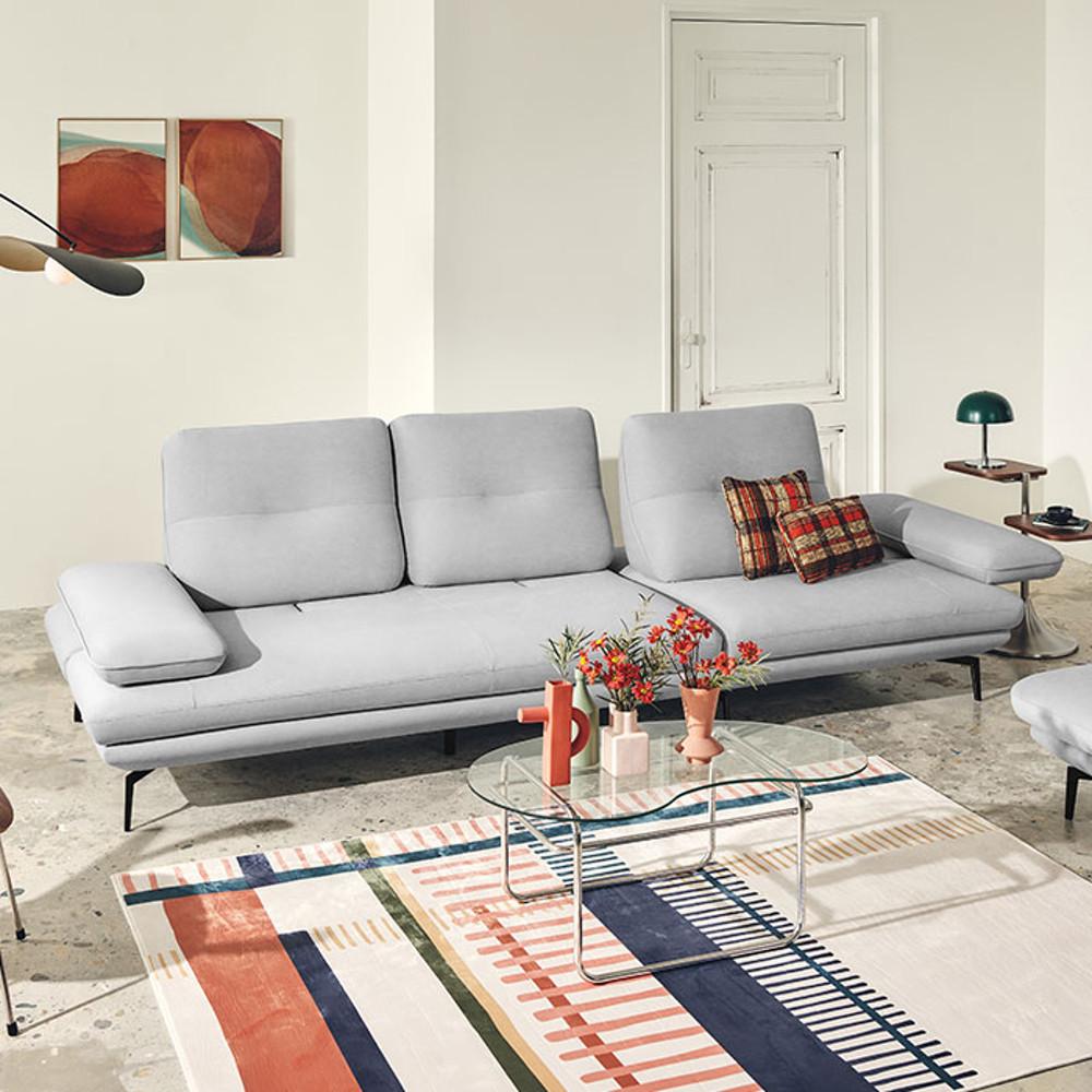 [헤드증정][에싸] 로마노 4인 스윙기능 카시미라 패브릭 소파+스툴