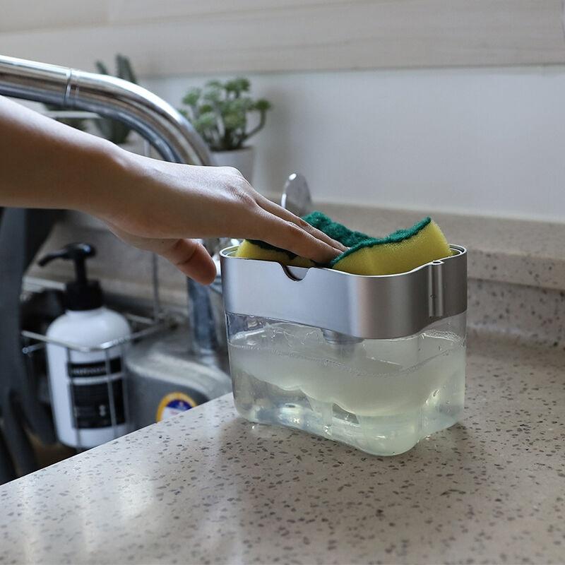 원핸드 주방세제 펌핑용기 디스펜서 싱크대 세제통/실버