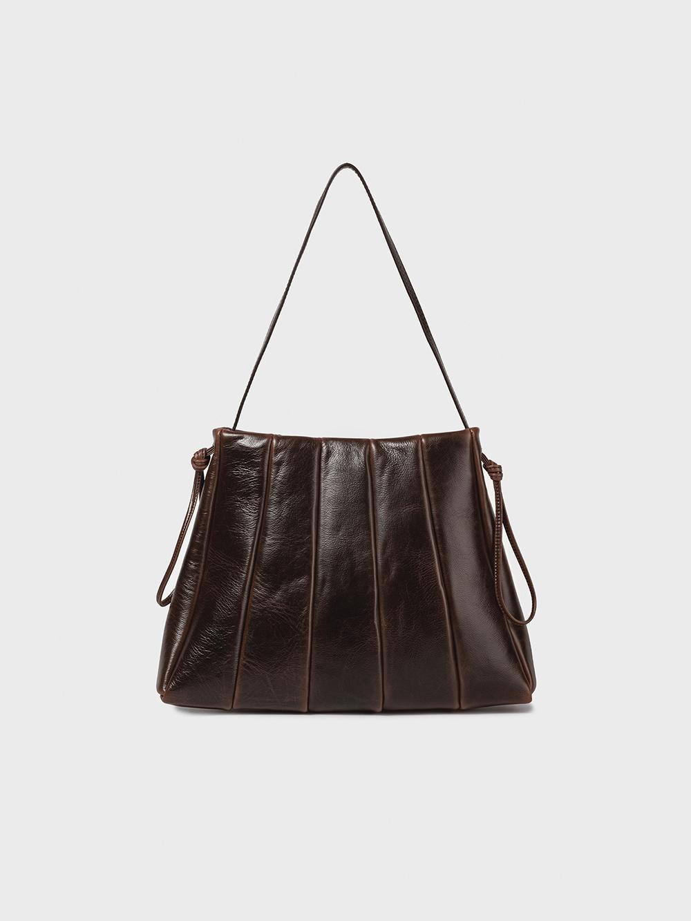 PADDED TUBE TOTE BAG_DARK BROWN