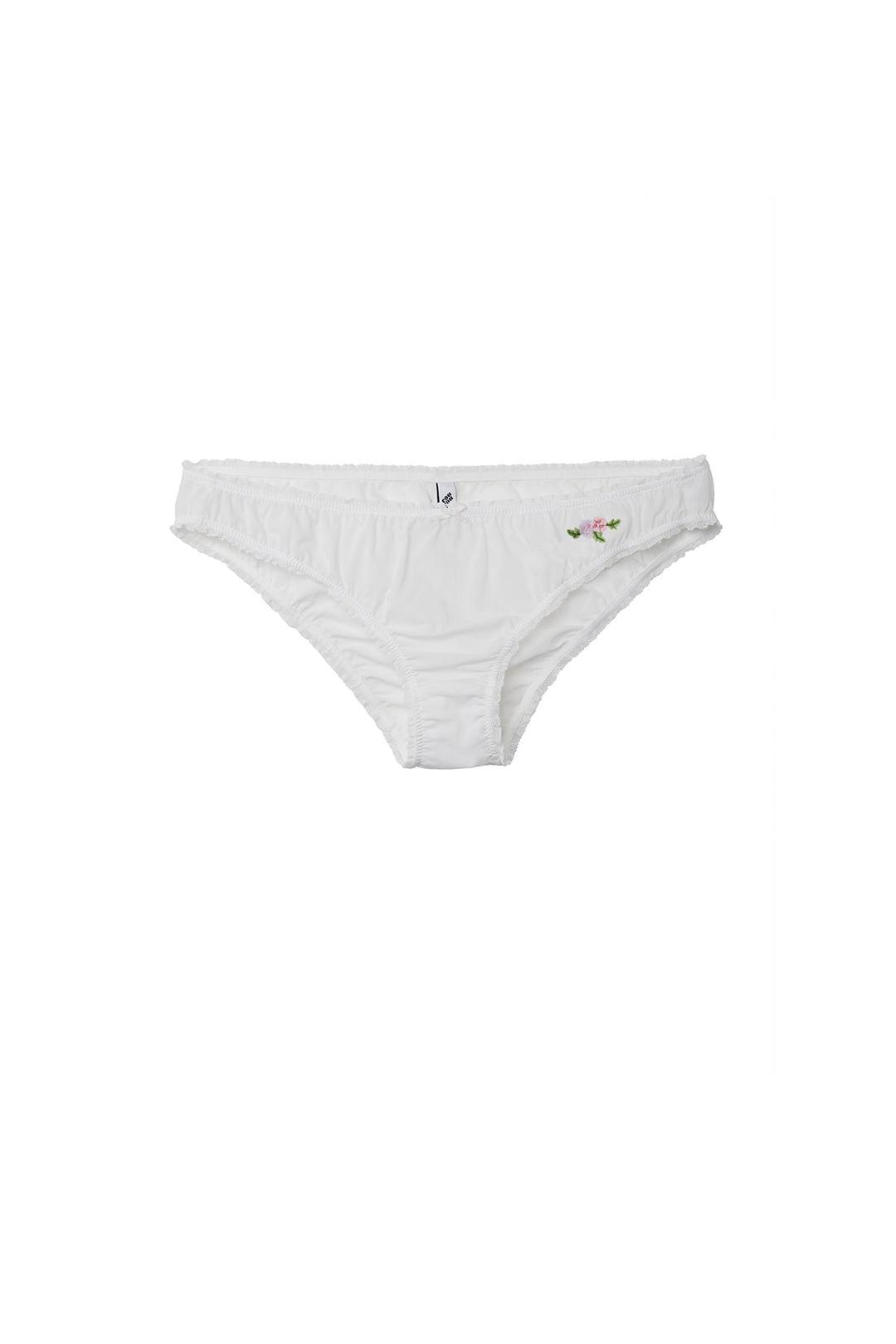 The Fleur Brief: Cotton Voile White - XXS