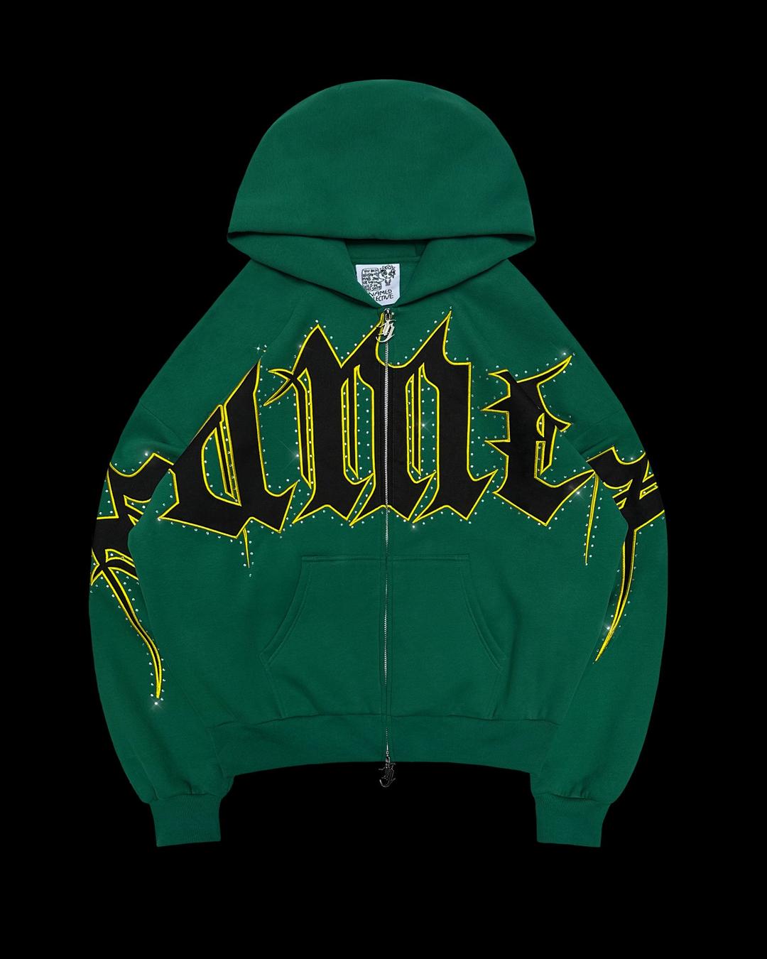 【NAMED COLLECTIVE】MONSTER RHINESTONE ZIP HOODIE MONSTER RHINESTONE ZIP HOODIE BLACK – NAMED COLLECTIVE®