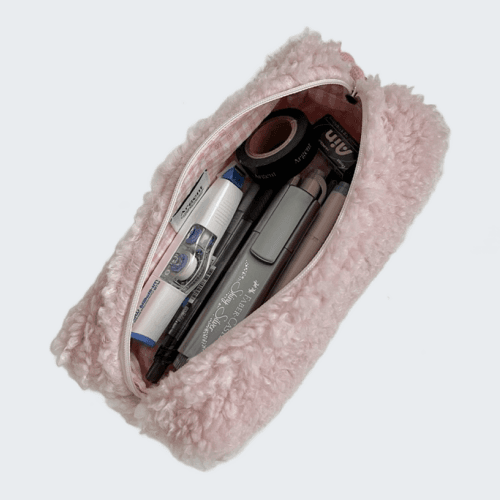 Argent square pencil case - Fur pink