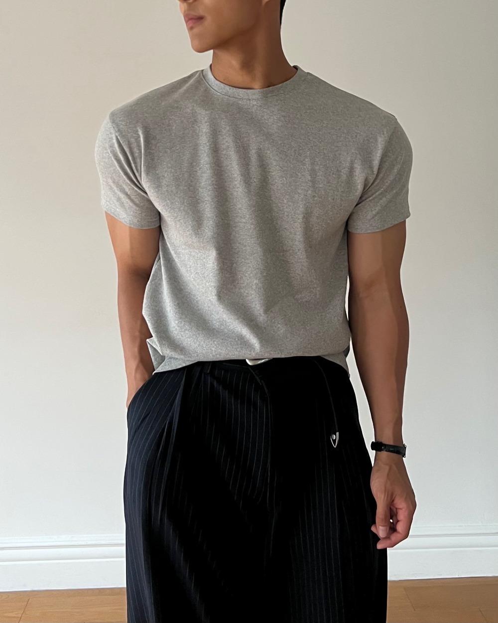 스탠다드 골지 반팔 티셔츠