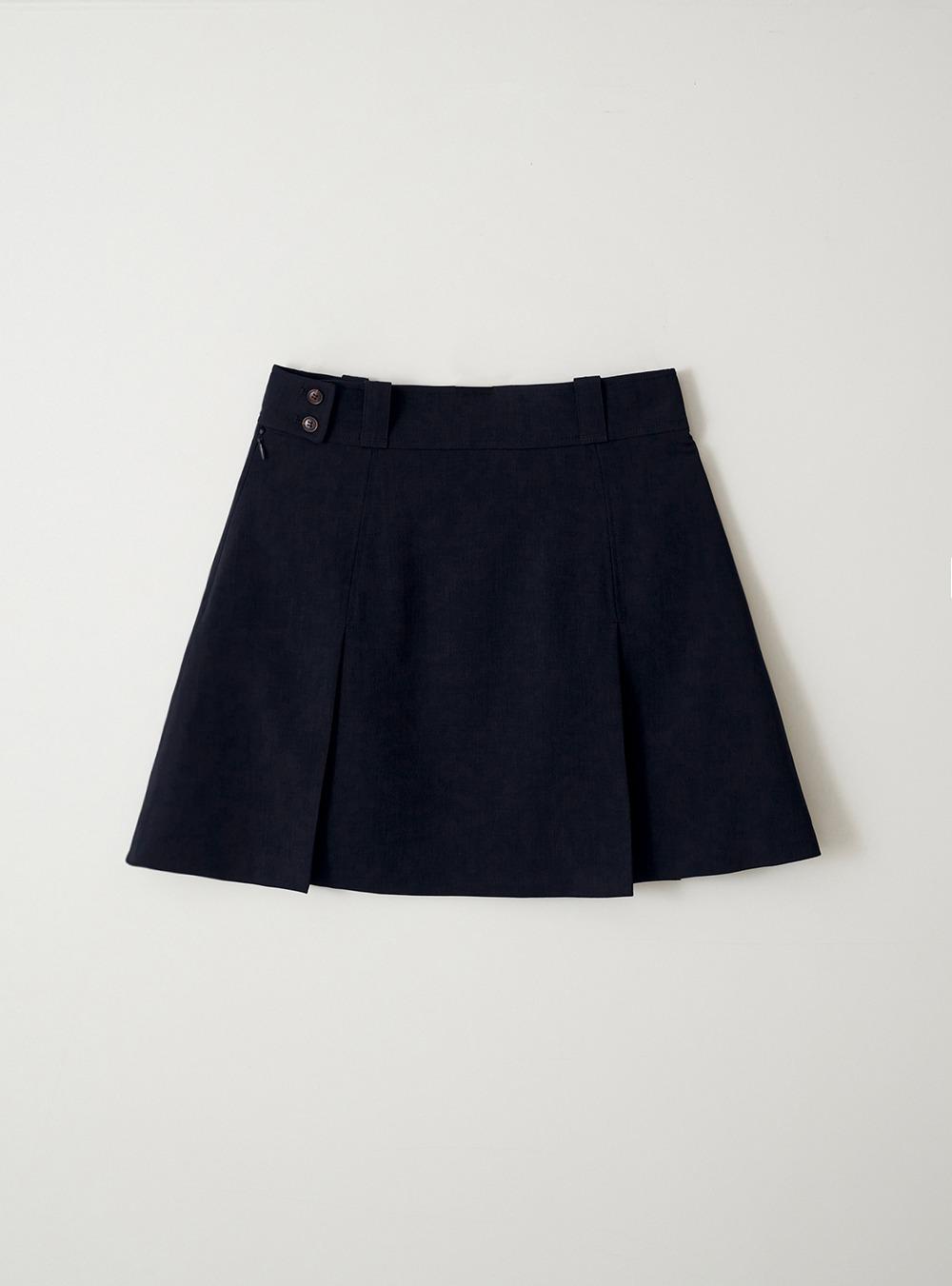 2ND_TWO BUTTON PLEATS SKIRT