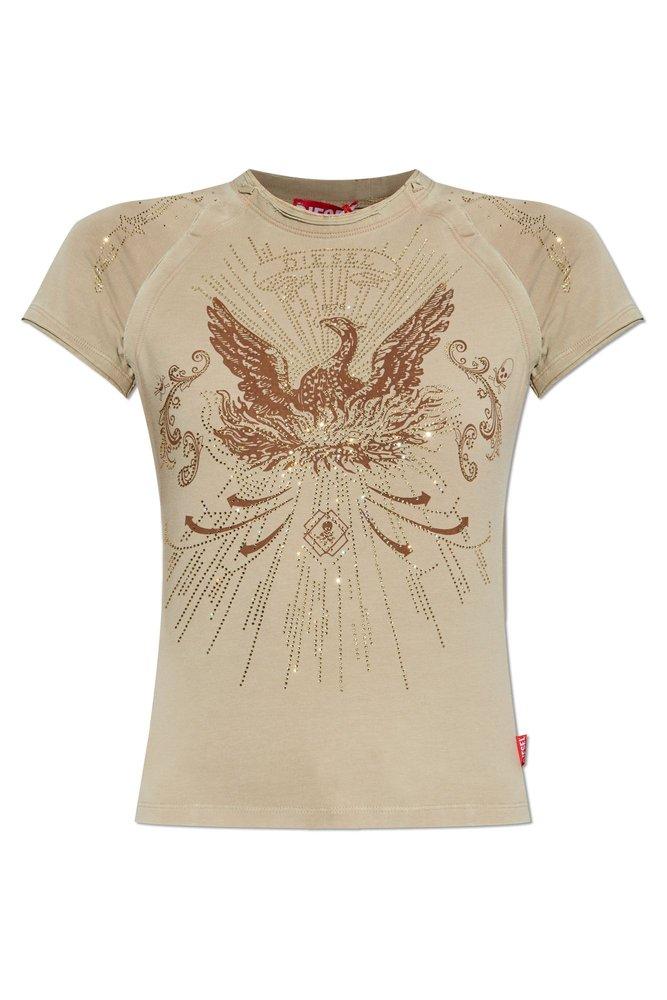 Diesel T-Roweena Graphic Embellished T-Shirt
