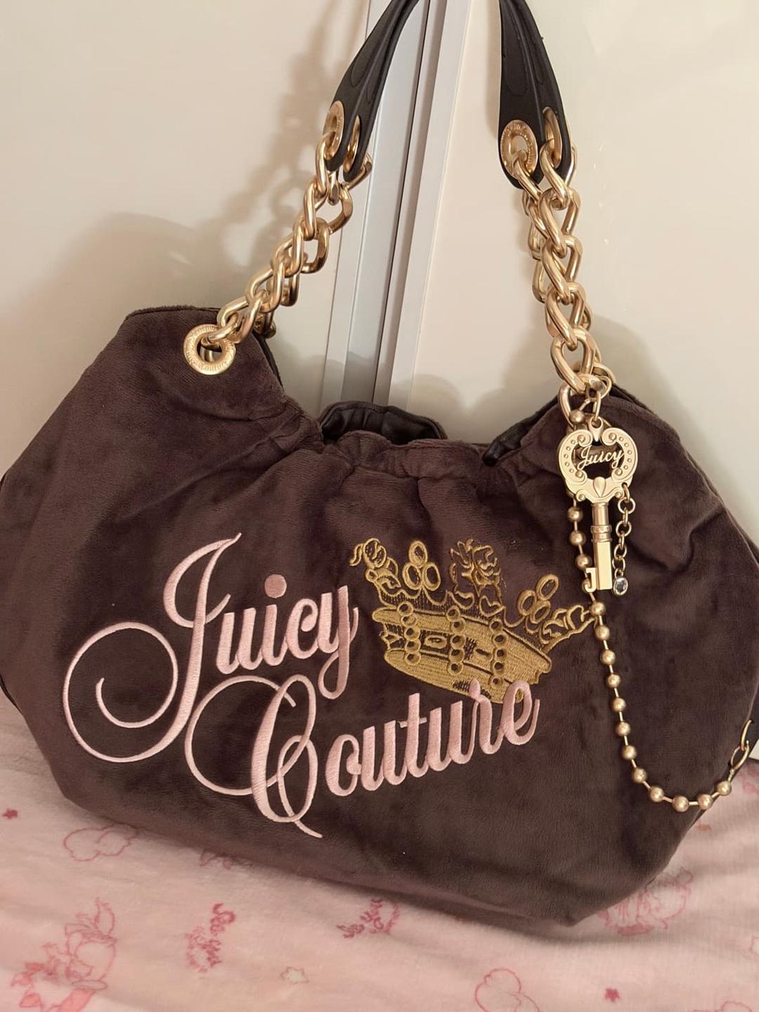 대대장) 쥬시꾸뛰르 브라운 벨벳 체인 호보백 빈티지 | 후루츠패밀리