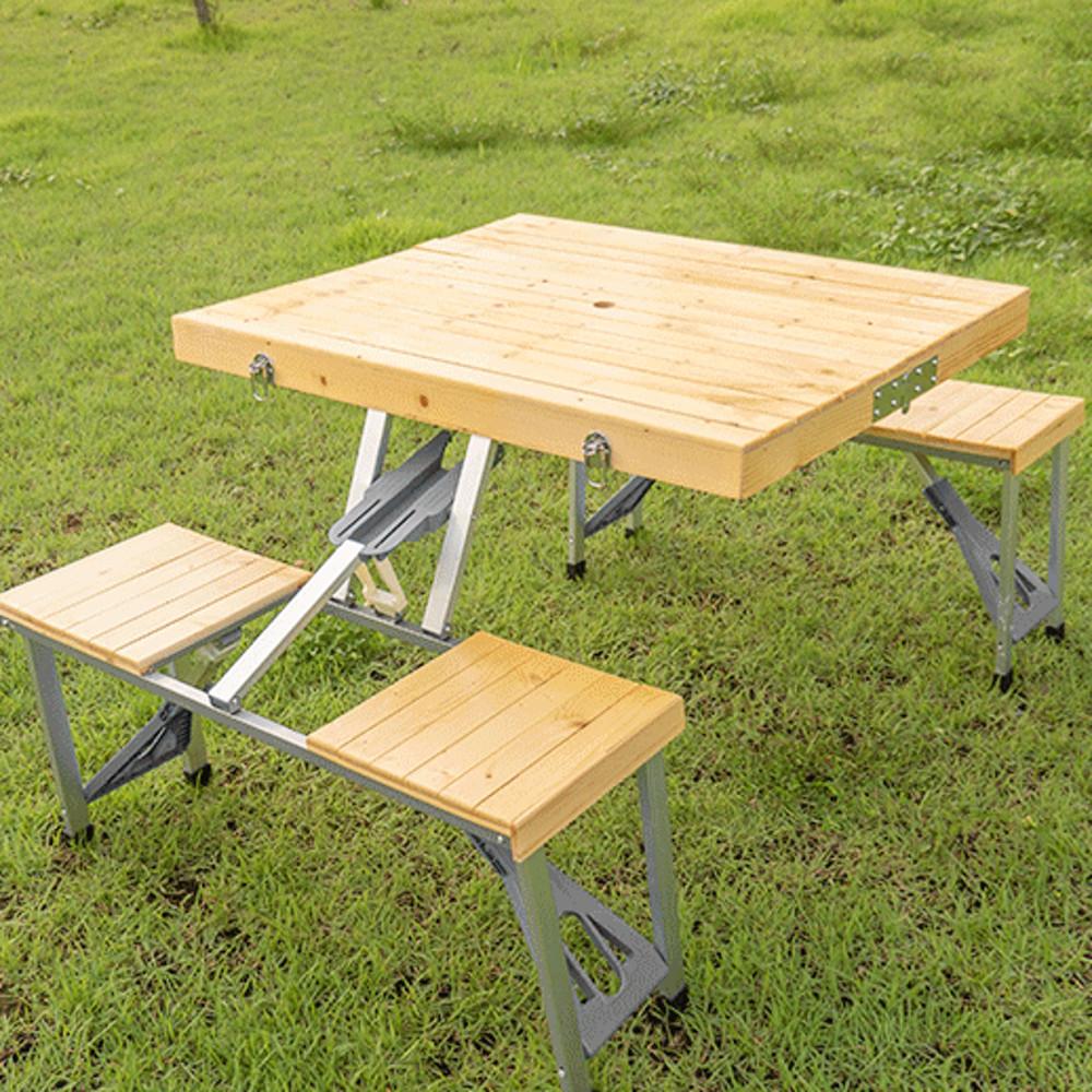 캠핑용 테이블 캠핑 우드 선반 경량 접이식테이블 원목