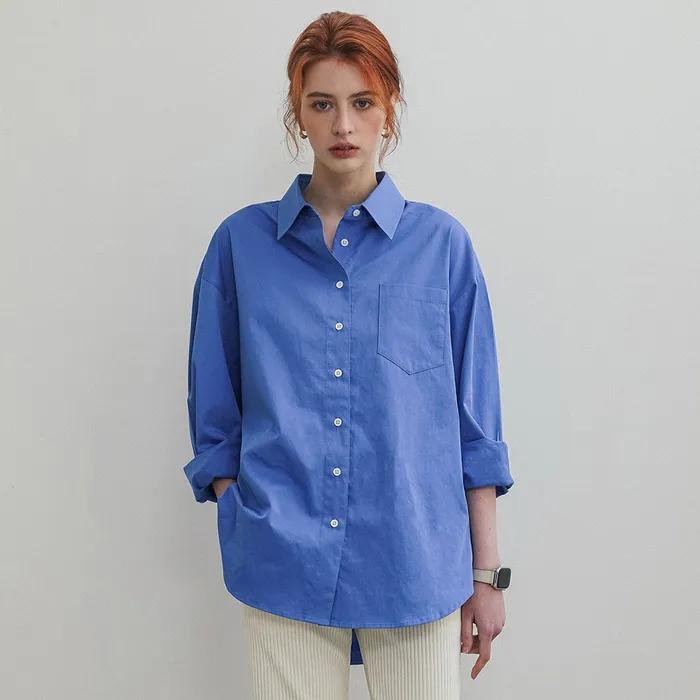 SITP5175 오버 핏 클라우드 셔츠_Deep blue