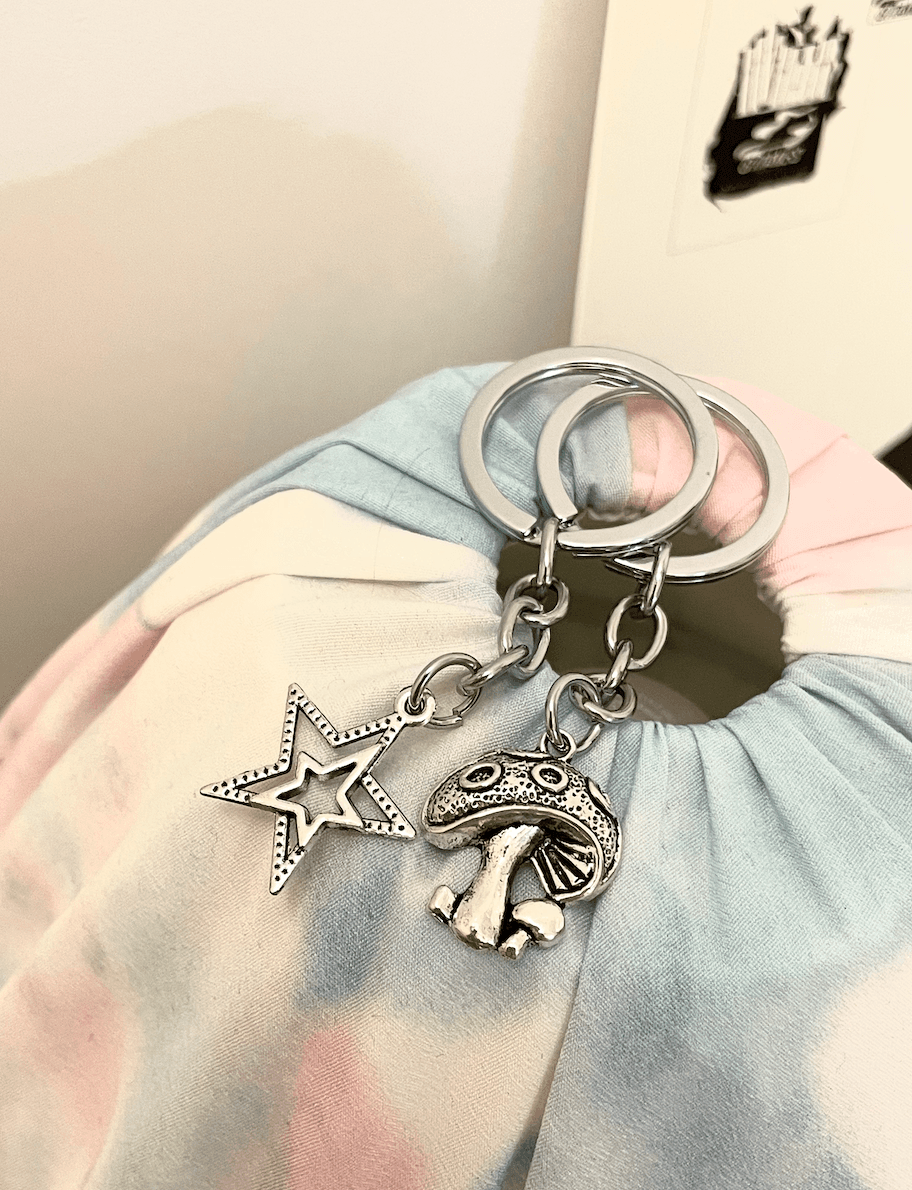 Mushroom / Star Key Ring