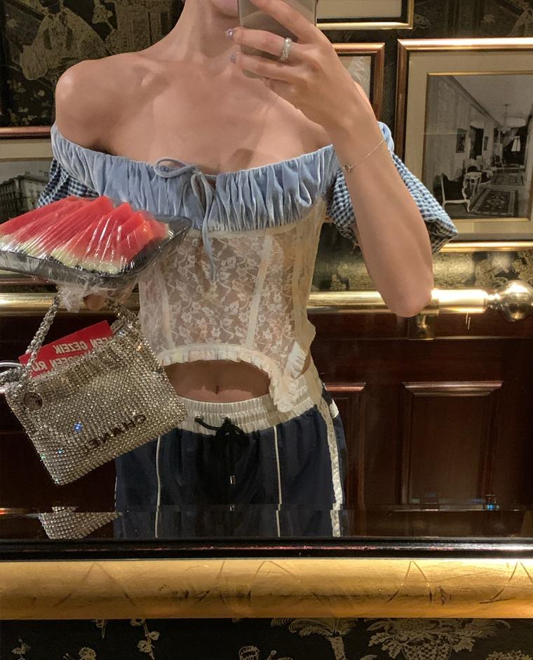 레이첼 레이스 탑 블루