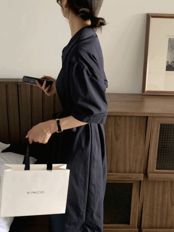 여름 하객룩 HUE 벨트 원피스