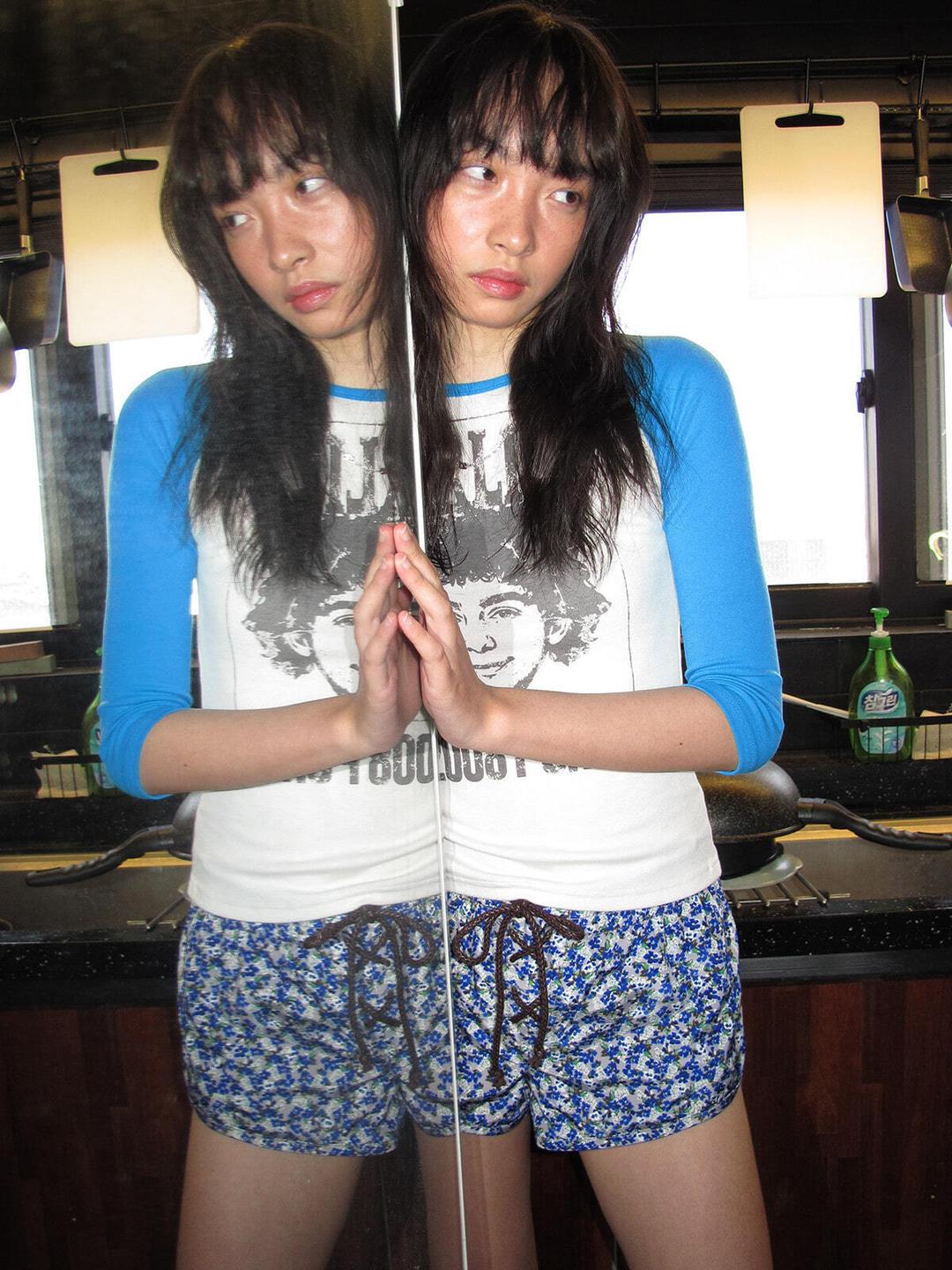 DARLING RAGLAN SLIM T-SHIRT_BLUE