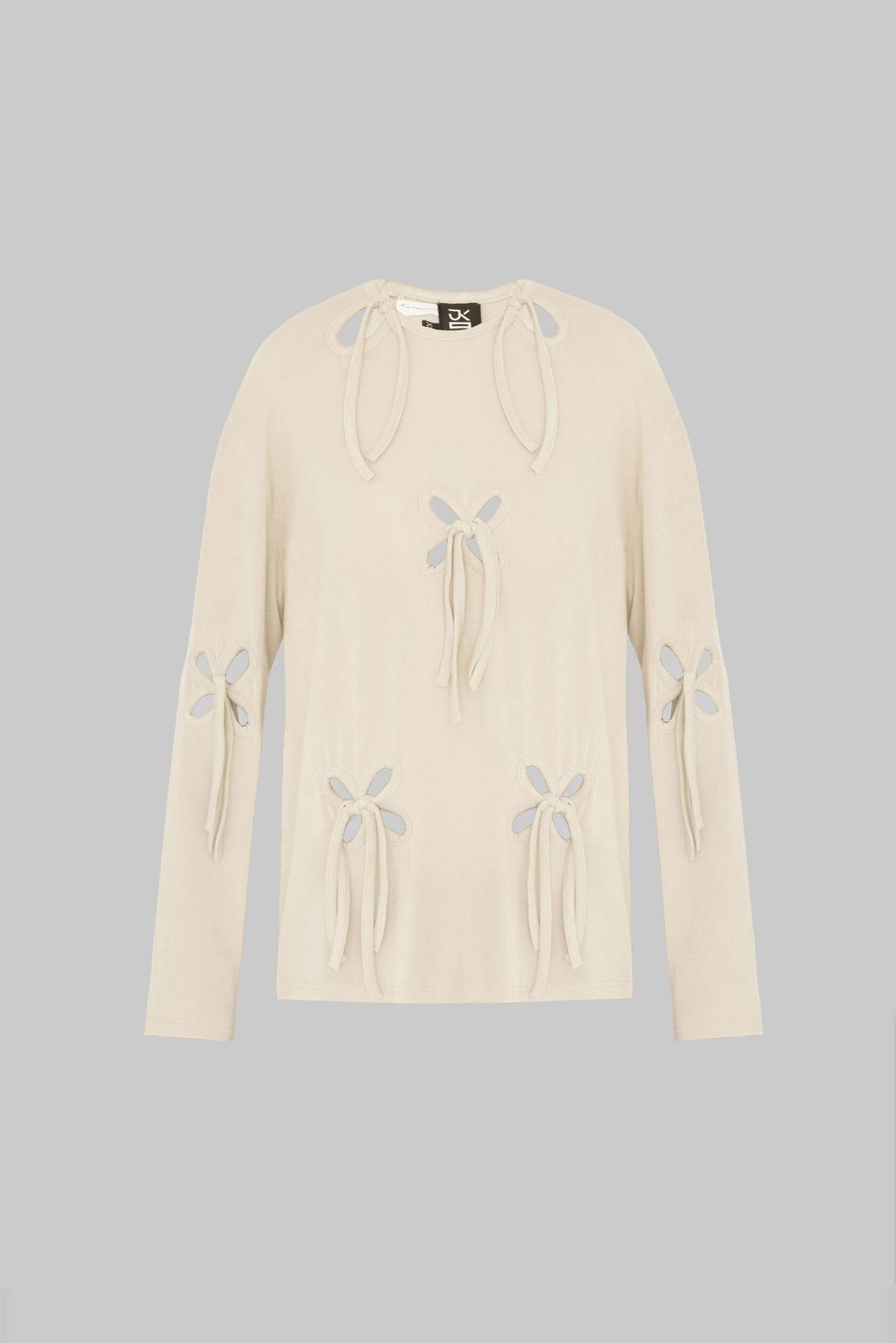 UNISEX KNIT WOOL PETAL LONG SLEEVE TOP