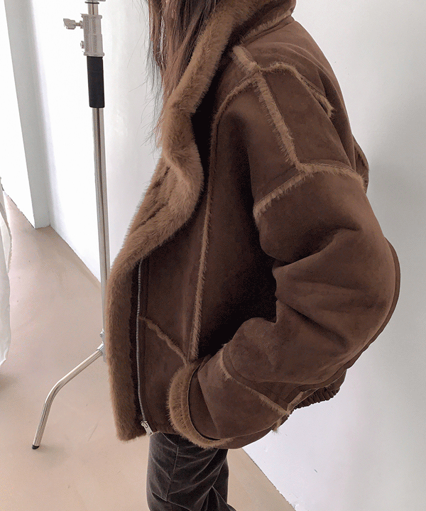 모렌트 [무료배송] 리베드 오버핏 퍼 무스탕