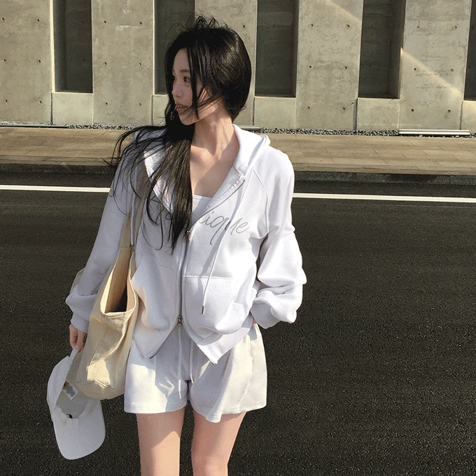 [자체제작] 페논 나그랑 레터링 투웨이 후드 집업 -5 color