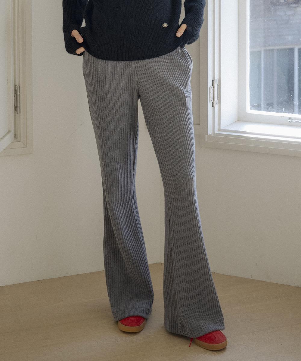 P3216 밴딩 코듀로이 기모 팬츠_Melange gray