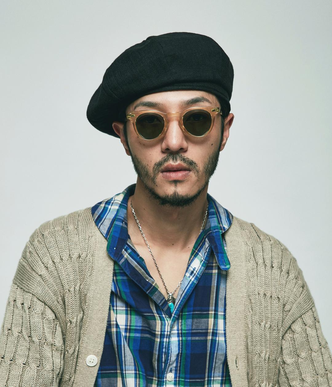 (Linen) octangle beret - BLACK