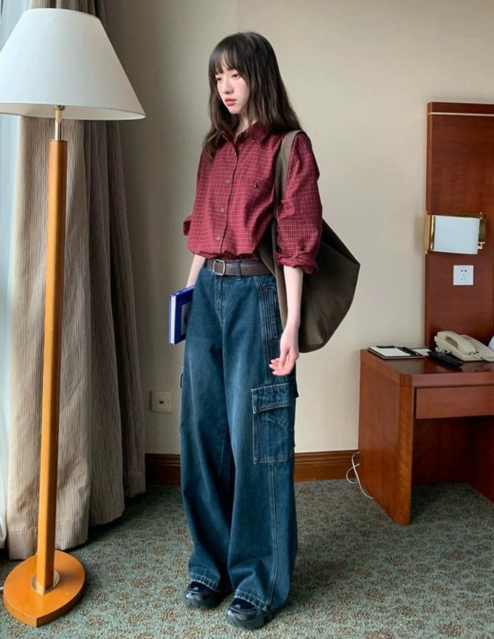 RAINY 패치 포켓 스플릿 데님/코튼 팬츠 (2color)