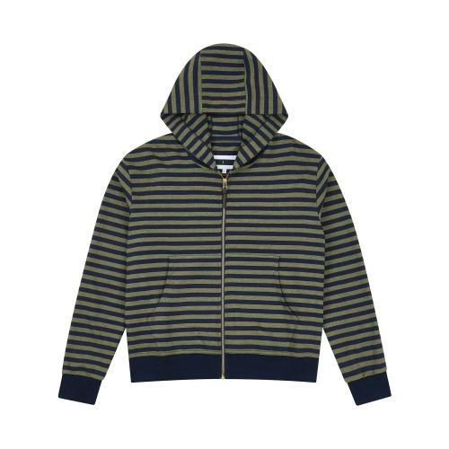 ONE WAY STRIPE HOODIE ZIPUP (GRREN/NAVY)