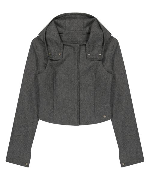 Layered Bolero Wool Jacket / Grey