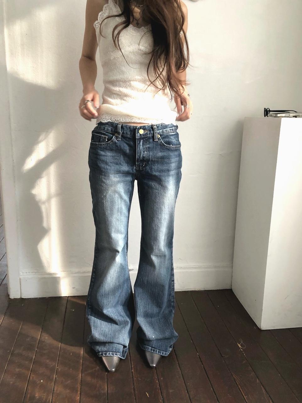 슬립오버 Scratch low denim 로우라이즈 ootj oot 부츠컷 데님