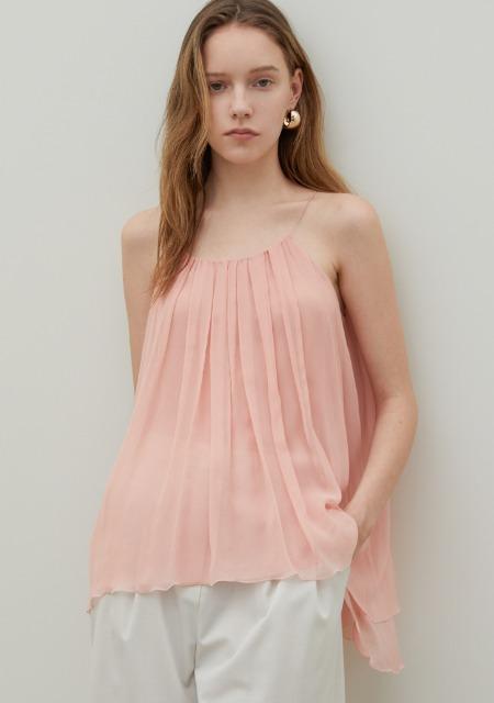 Halter Neck Silk Top Blooming Pink
