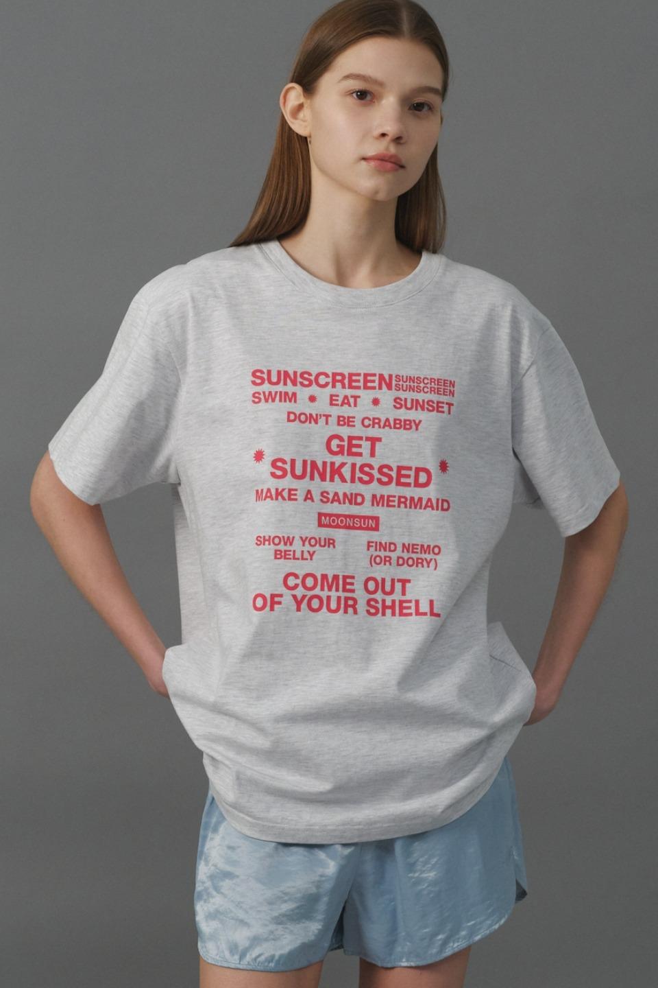 M.C UNISEX, Beach Rules T-Shirt / White Melange