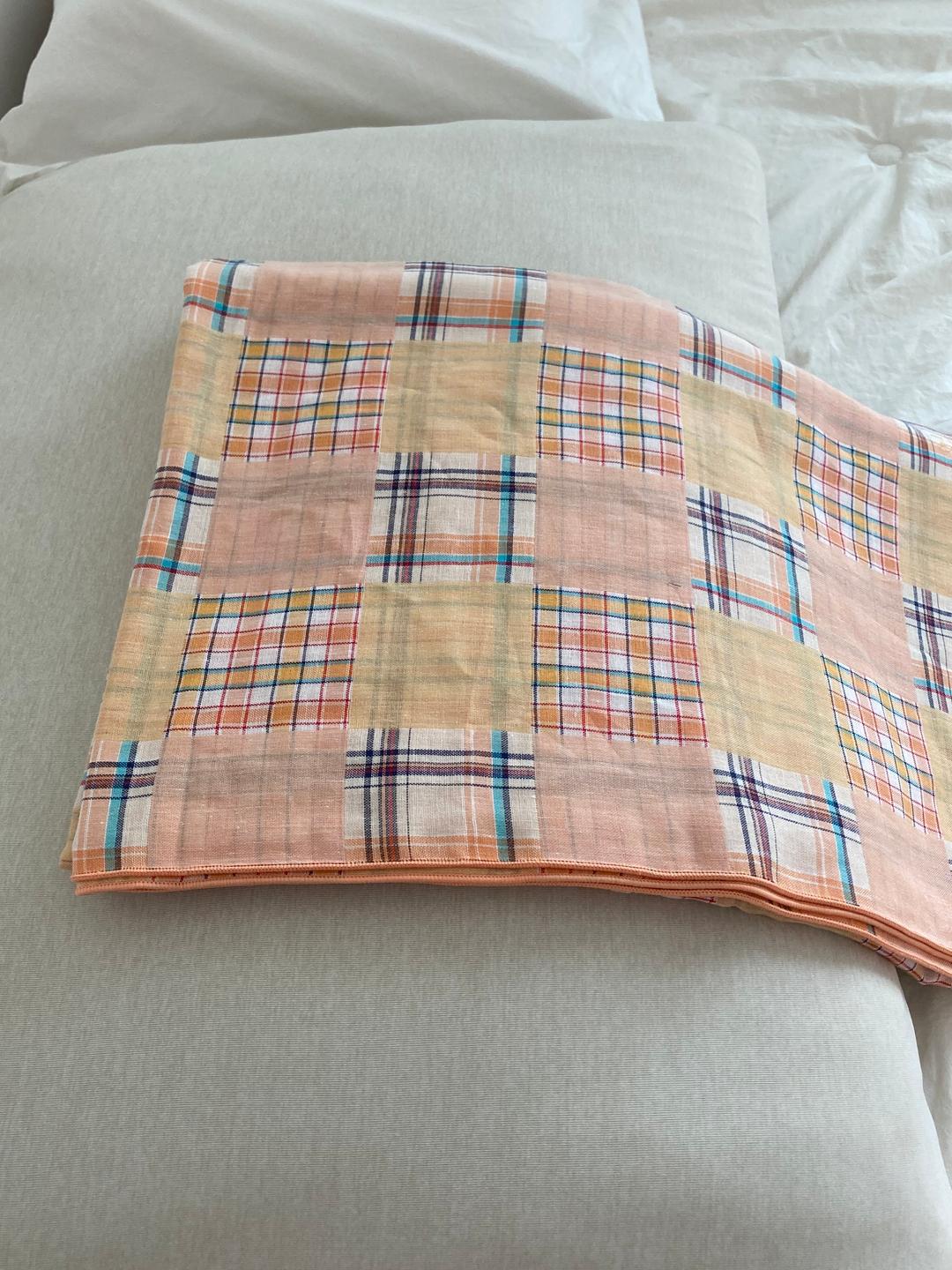 살구빛 패치워크 담요 (ndn made) - 소량