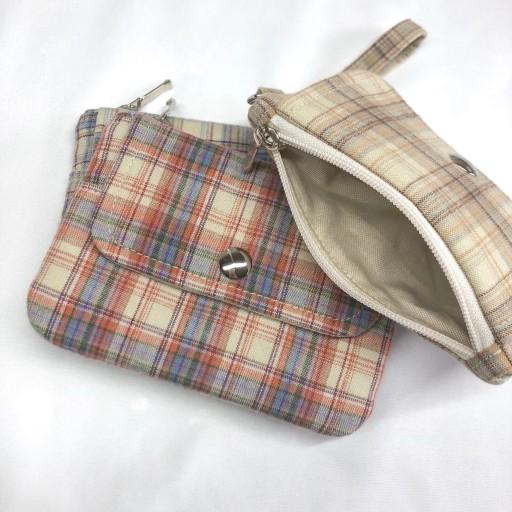 빈티지 체크 카드지갑