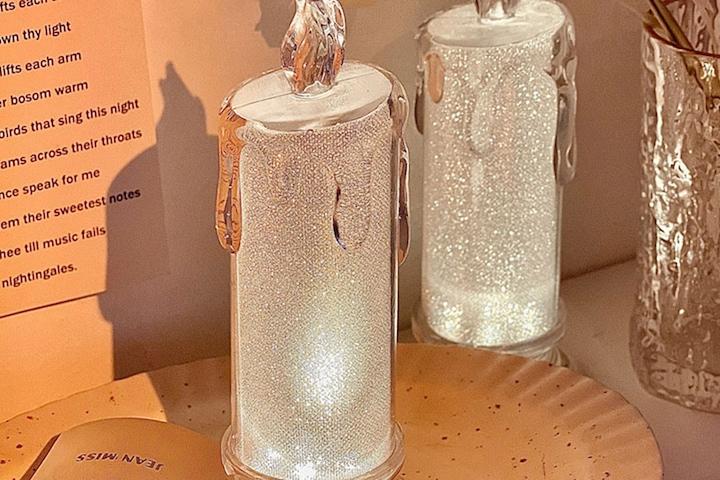 빛나는 led양초 글리터 멜팅 LED캔들 무드등