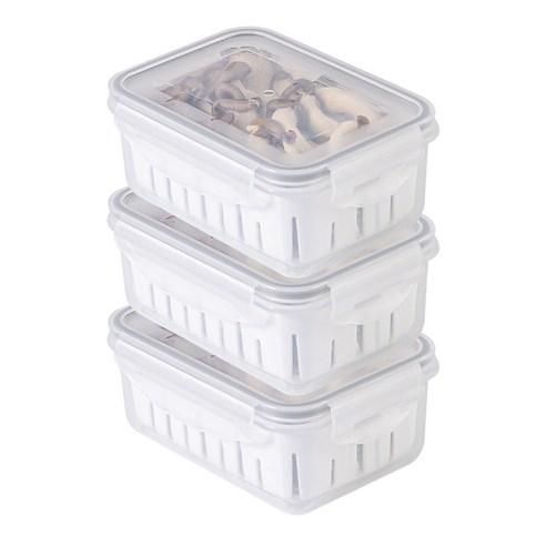 나누담 물빠짐 미니 멀티 채반 밀폐용기 700ml, 3개 - 밀폐용기/세트 | 쿠팡