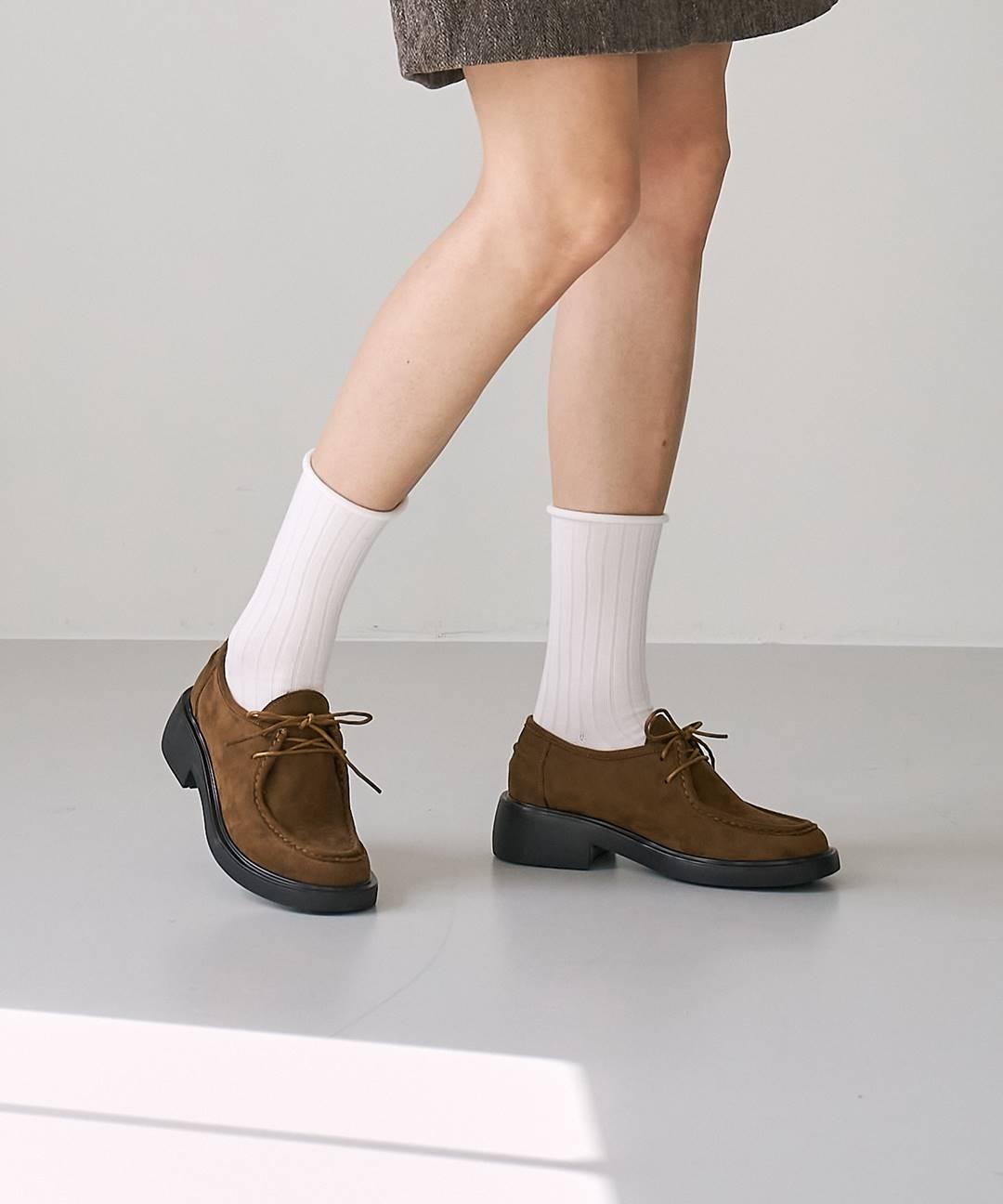 네츄럴플렉스 F23P508 디브 털내피 청키 레이스업 로퍼 4CM [2COLOR]