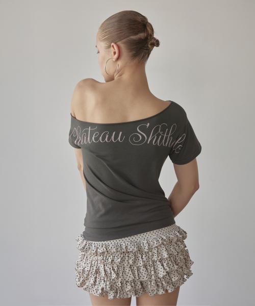 Chateau Shithole Tie Tee Charcoal