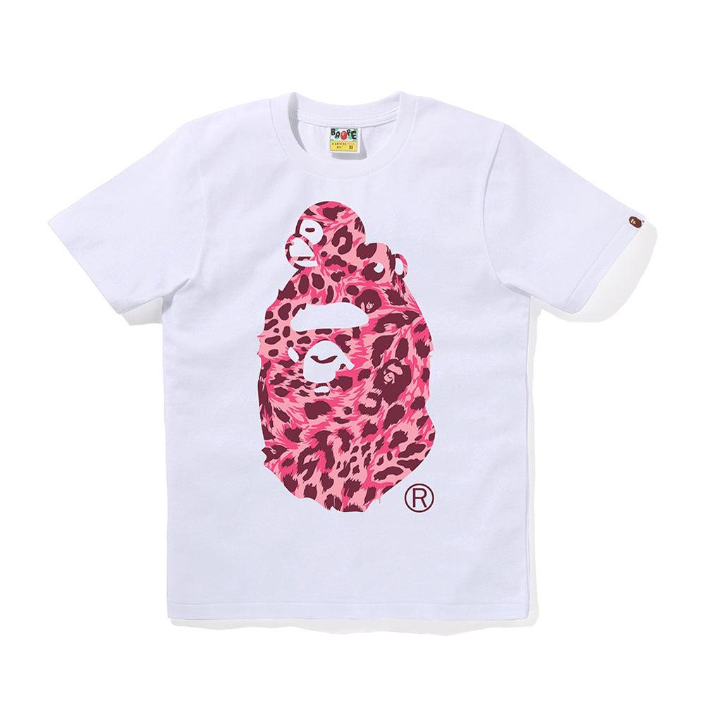 와일드 레오파드 패턴 마일로 온 빅 에이프 티셔츠(W) WHITE/PINK