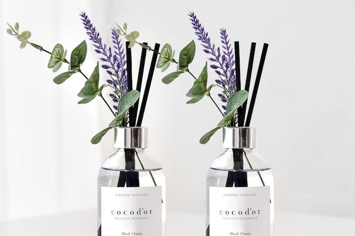 1+1 화이트라벨 디퓨저 200ml 2개 (라벤더+유칼립 스틱2P 증정) 양재동꽃시장향