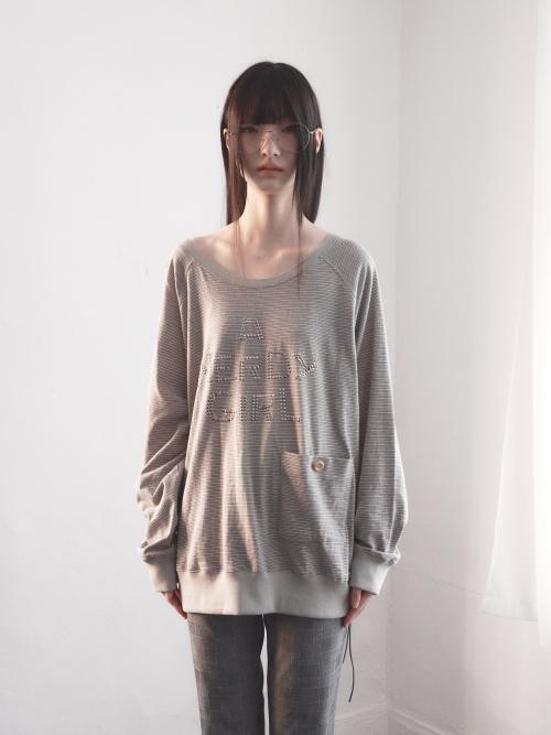 널디걸 포켓 박스 티셔츠 (핑크 그레이)