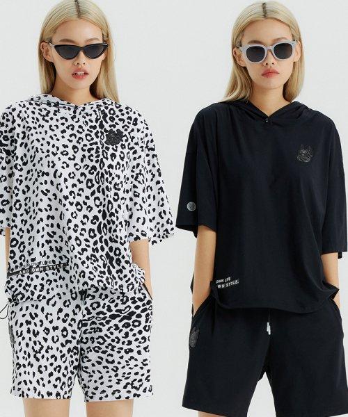 여성) 벤츄리 와펜 후드 반팔 티셔츠