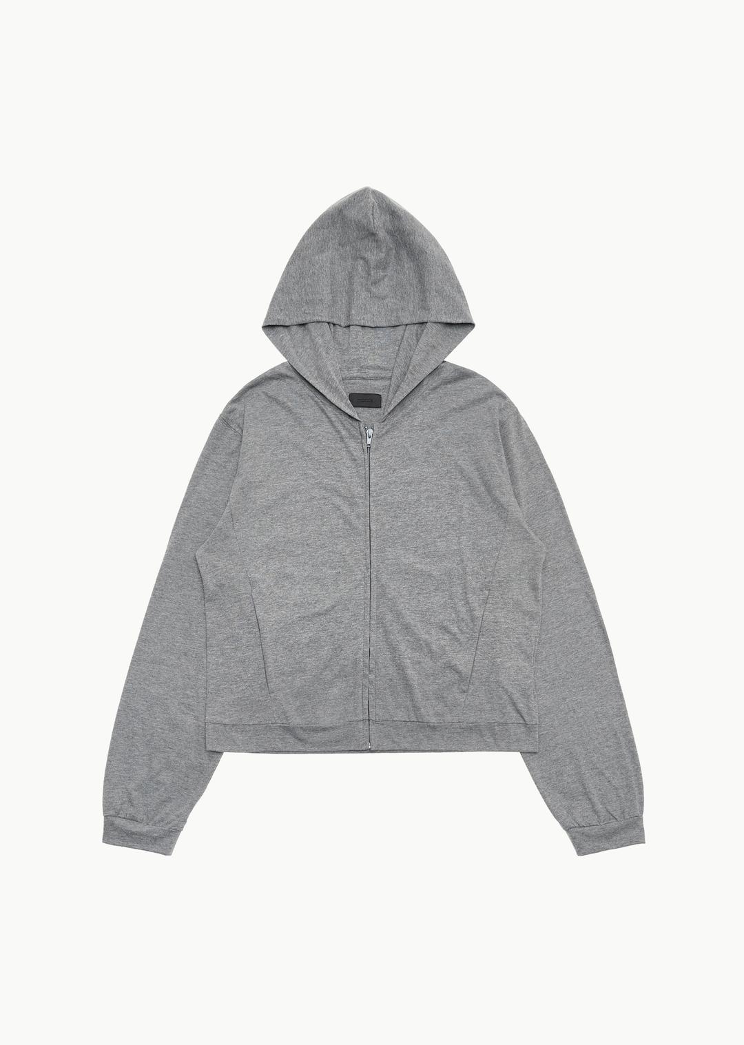 lounge hoodie zipup, melange grey