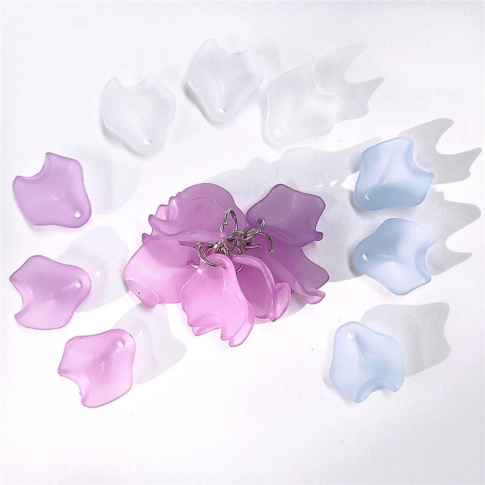(30pcs)무광 주름 꽃잎 핑크 화이트 비즈부자재