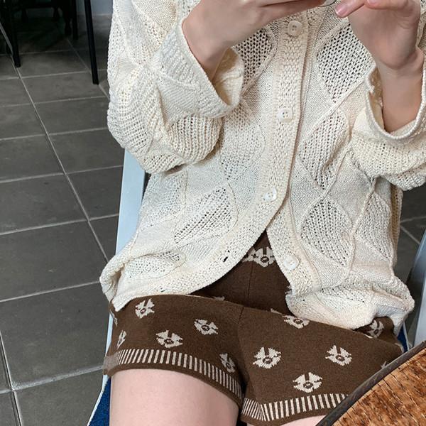 Flower Knitted Shorts Pants