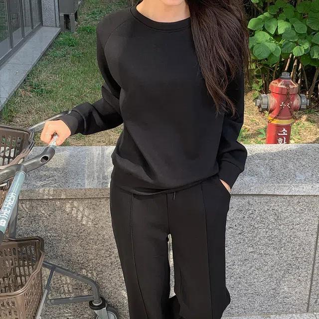 [즈본] 래글런 맨투맨 일자 바지 여성 상하 세트 _T3151