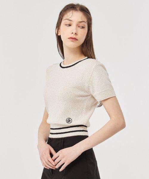 [23HS] 린넨 부클 반팔 니트_IVORY