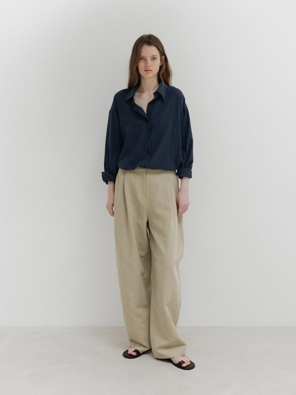 airy stripe shirt (navy)