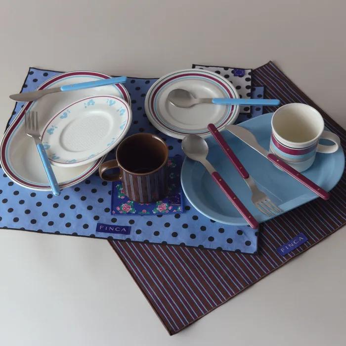 [29CM 단독][예약배송]핀카X오덴세 블루도트&블루와인 멀티스트라이프 레이어드 디쉬 2인 Set 6P