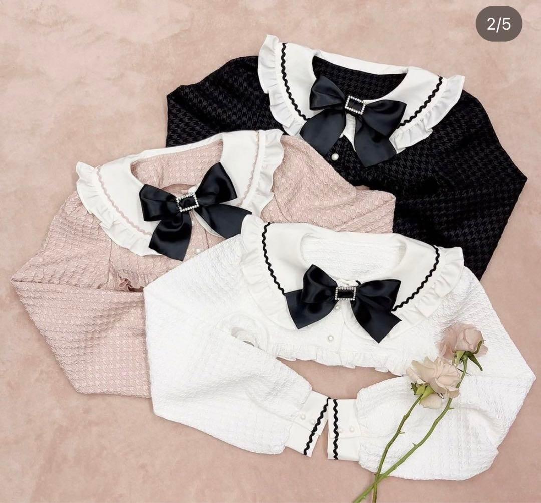 AnKRouge 千鳥ジャガードブラウス　新品タグ付き