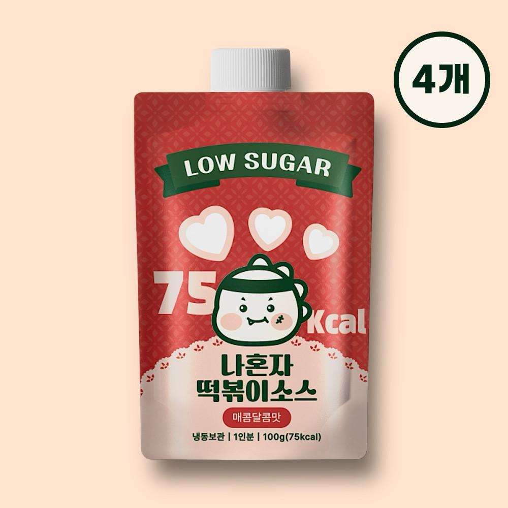당류 90% 감소 떡볶이소스 저당소스 저칼로리소스 매콤달콤맛, 1인분 4개 [원산지:국산]