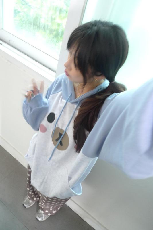 kuma hoody tee (3color)